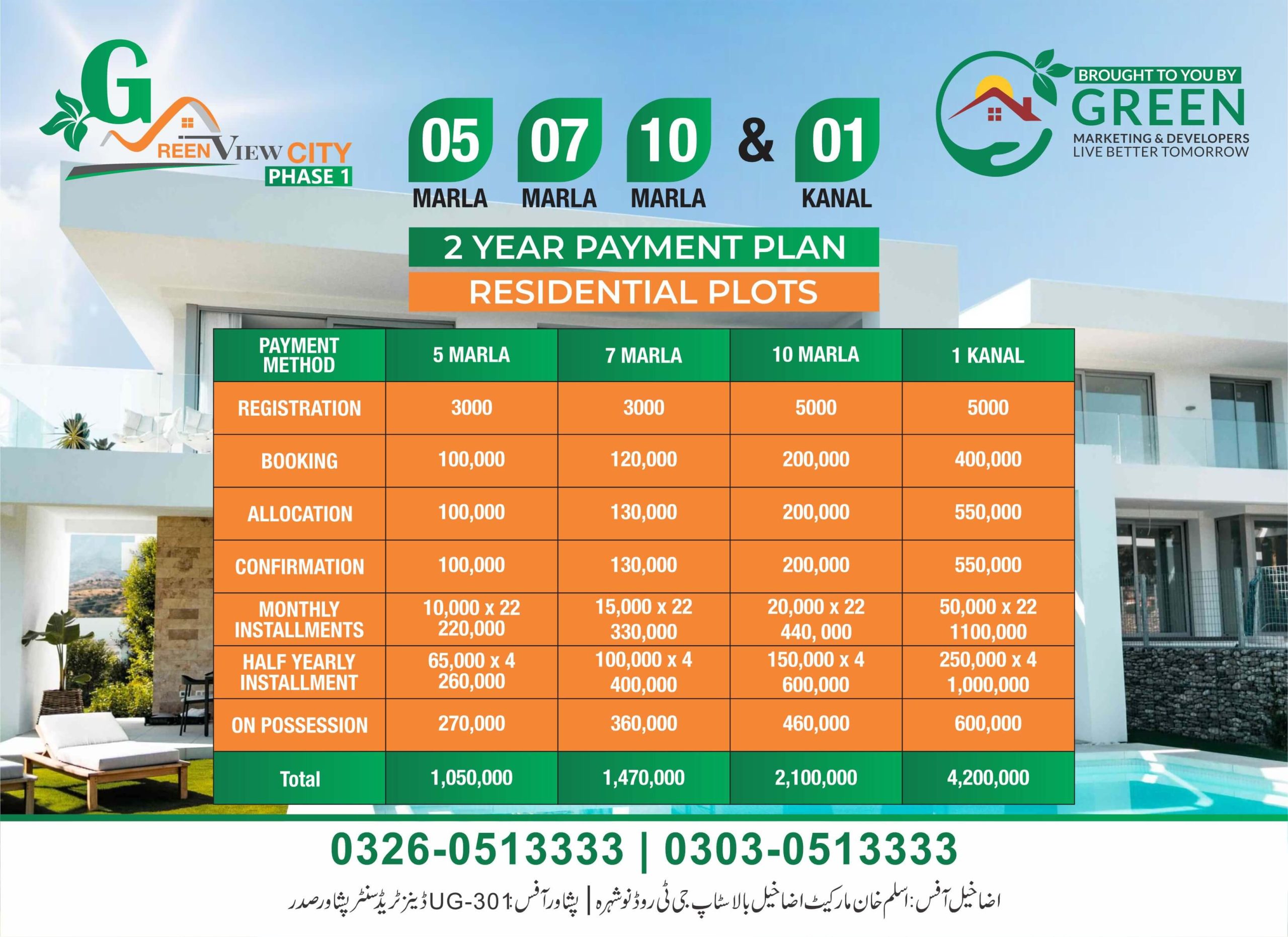 Green View City Nowshera Pricing Plan